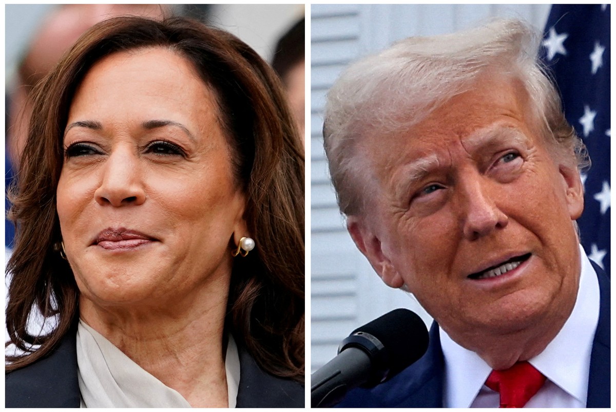 Kamala e Trump estão empatados em estados-chave, diz pesquisa